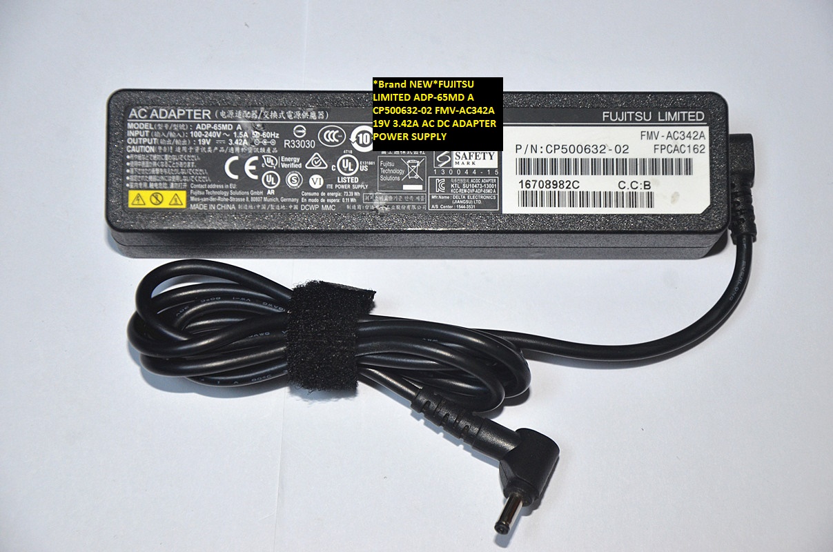 *Brand NEW*3.5*1.35 19V 3.42A AC DC ADAPTER FMV-AC342A FUJITSU LIMITED ADP-65MD A CP500632-02 POWER SUPPLY